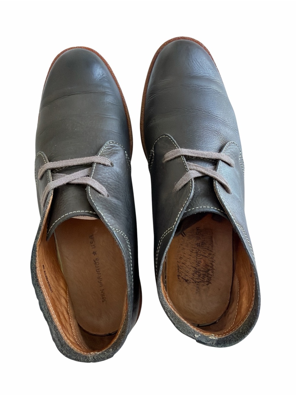 John Varvatos Men's Dark Green Leather Chukka Shoes Size 10M - Picture 5 of 7